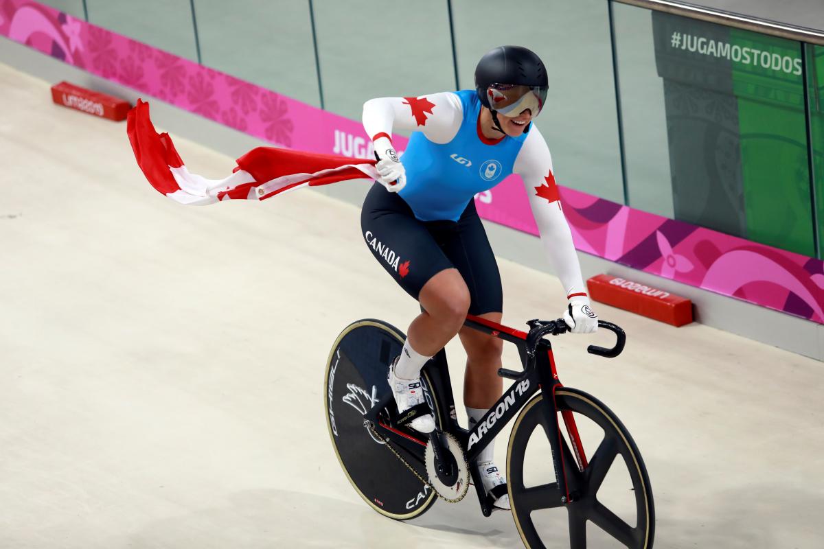 Canadian Kelsey Mitchell breaks track cycling world record