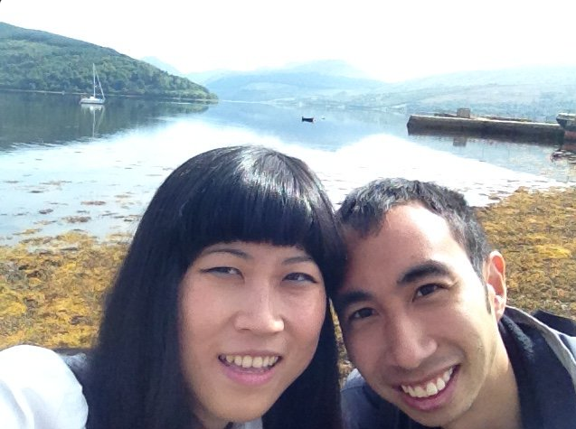 The couple during a trip to Scotland. 