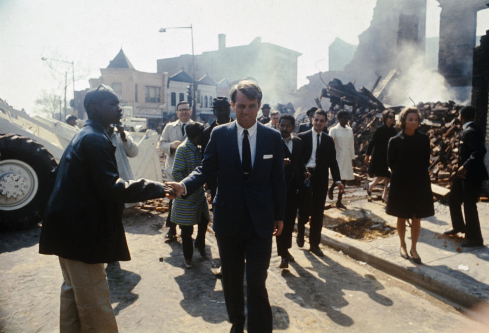April 7, 1968: Sen. Robert F. Kennedy tours destroyed Washington