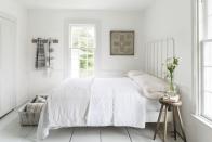 <p>Sure, white goes with everything, but there's something especially sophisticated about a nice gray paired with a crisp white as showcased in this serene bedroom. We suggest adding a little texture to a gray-and-white space with Turkish towels.</p><p><a class="link " href="https://www.amazon.com/Sticky-Toffee-Hammam-Cotton-Towel/dp/B079YY2P1P/ref=sr_1_12?tag=syn-yahoo-20&ascsubtag=%5Bartid%7C10050.g.27891547%5Bsrc%7Cyahoo-us" rel="nofollow noopener" target="_blank" data-ylk="slk:SHOP TURKISH TOWELS">SHOP TURKISH TOWELS</a></p>