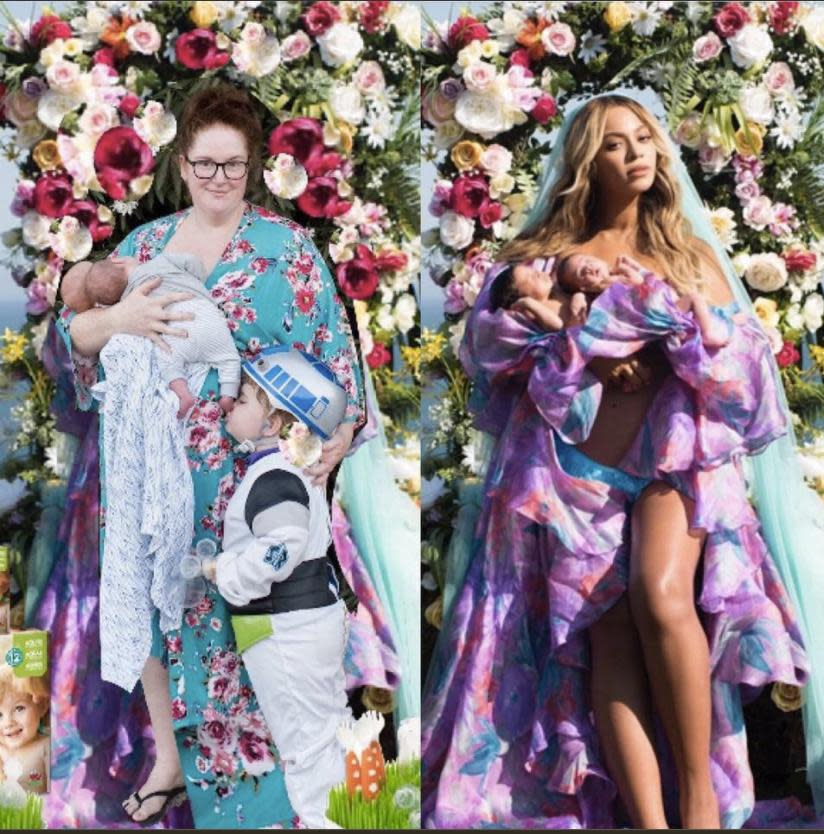 Mums everywhere are spoofing Beyonce's twins photo