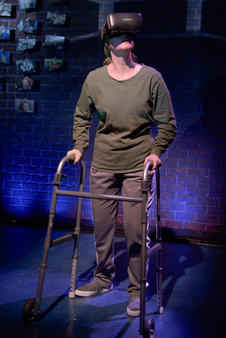 Rachel Moulton plays a disfigured veteran of the Afghanistan war who uses virtual therapies in her recovery in Lindsey Ferrentino’s “Ugly Lies the Bone” in Florida Studio Theatre’s Stage III series.