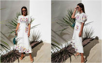 "Tomando el sol", escribió la actriz asturiana el 2 de julio en Instagram. Una publicación en la que Paula Echevarría lleva un vestido blanco con <em>print </em>floral de ASOS, que combinó con unas sandalias de dedo de Mango y bolso verde de Moisés Nieto. (Foto: Instagram / <a href="https://www.instagram.com/p/CCJbCNnqn5h/" rel="nofollow noopener" target="_blank" data-ylk="slk:@pau_eche;elm:context_link;itc:0;sec:content-canvas" class="link ">@pau_eche</a>)