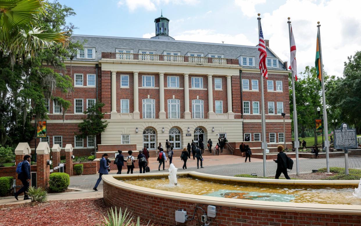 Students on the campus of Florida A&M University in Tallahassee, Florida
