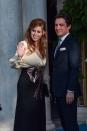 <p>Princess Beatrice and Edoardo Mapelli Mozzi arriving at the wedding of Nina Flohr and Prince Philippos in Athens, Greece.</p>