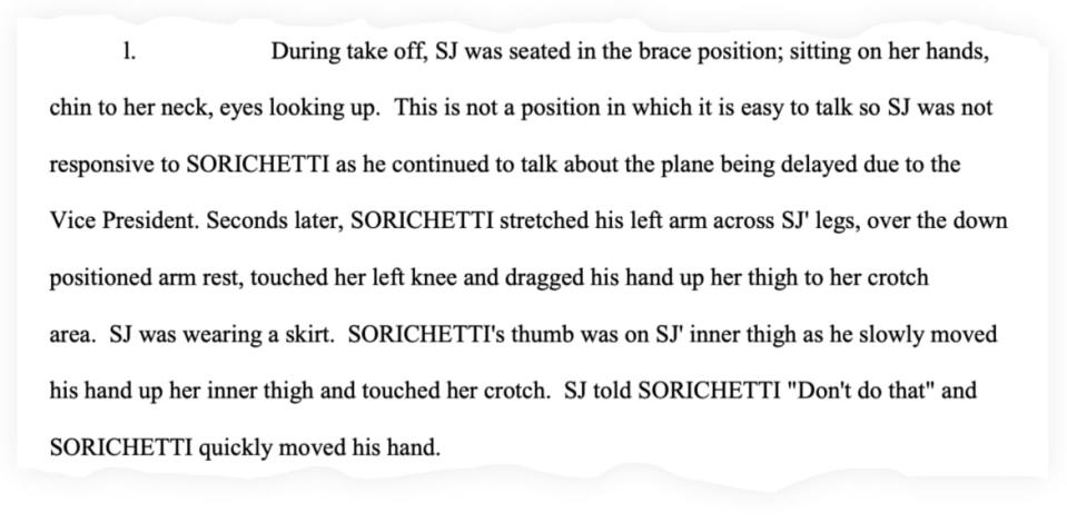 A snippet of the criminal complaint against Gary Matthew Sorichetti.