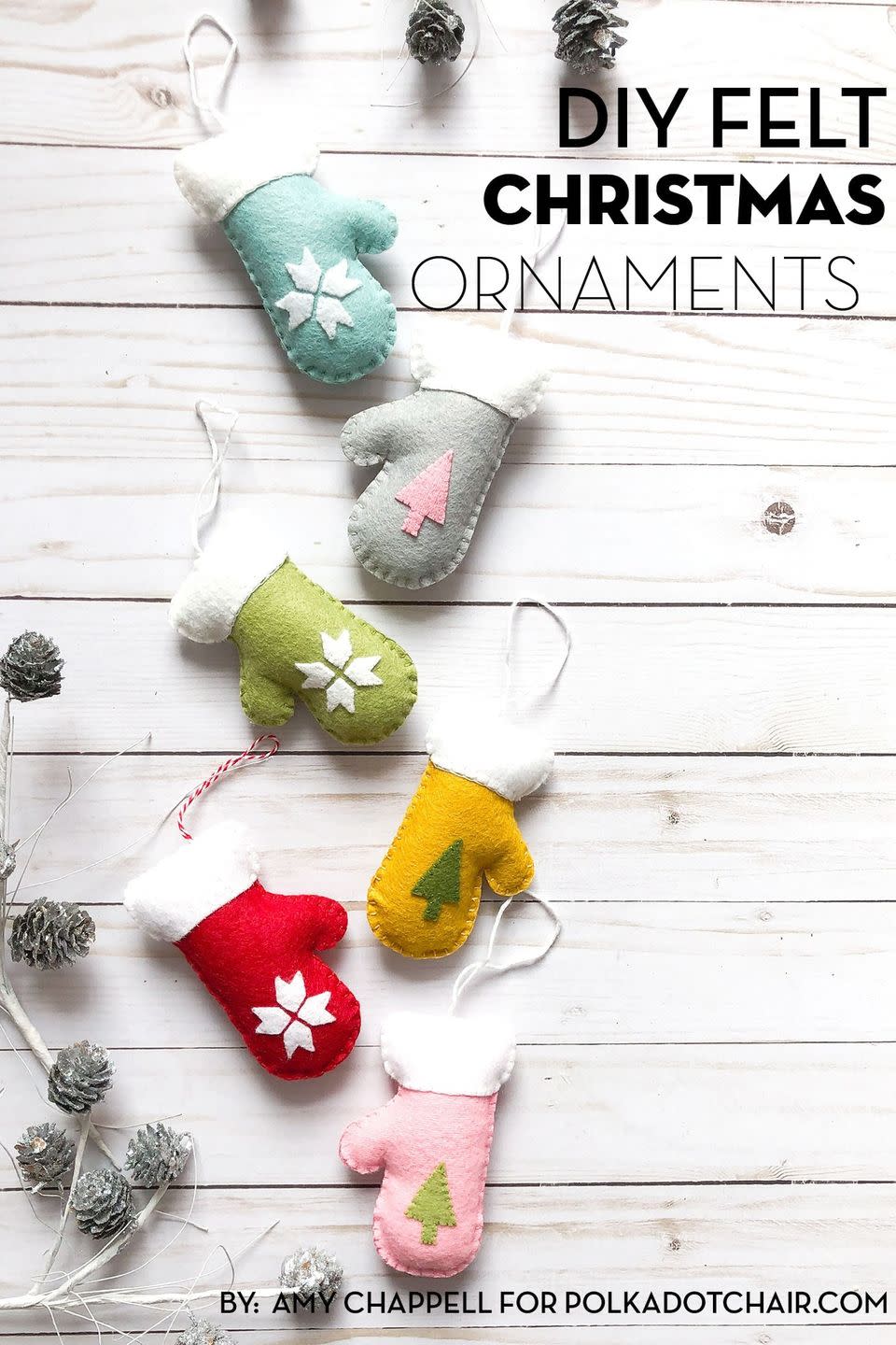 diy christmas ornaments wool felt mitten ornaments