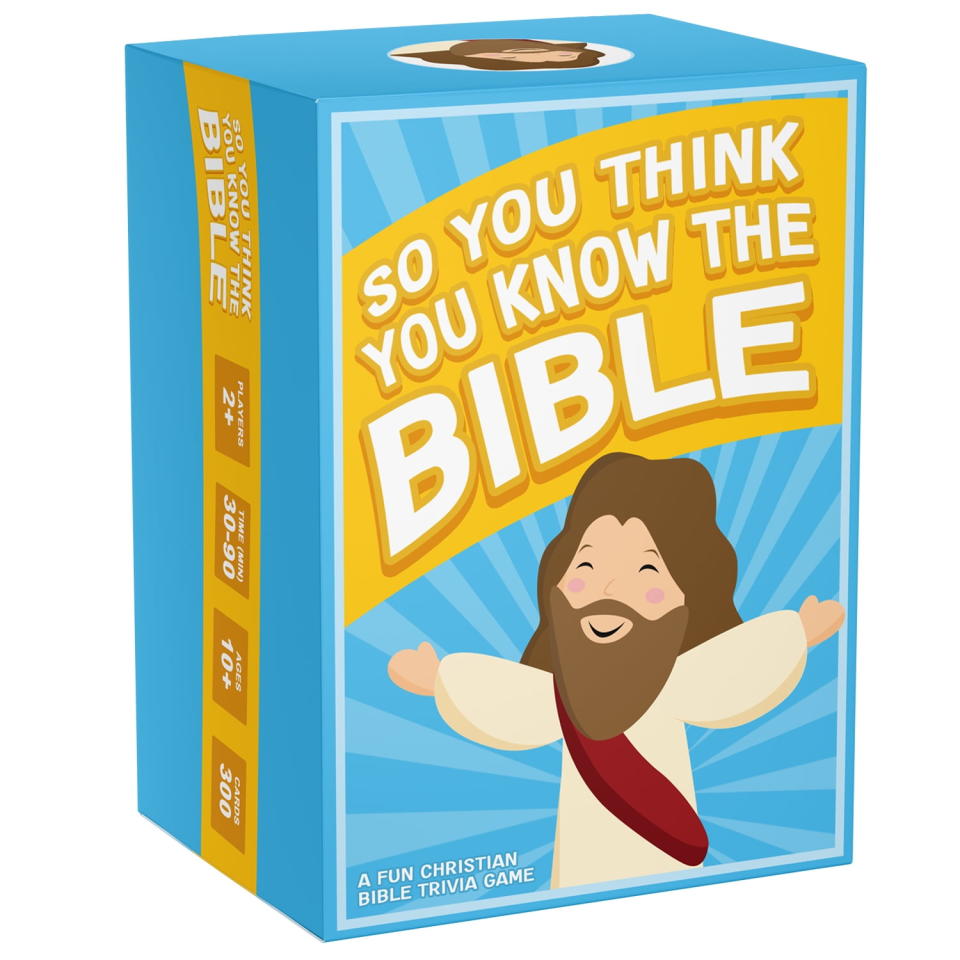 <p><a href="https://go.redirectingat.com?id=74968X1596630&url=https%3A%2F%2Fwww.walmart.com%2Fip%2FSo-You-Think-You-Know-The-Bible-Fun-Christian-Bible-Trivia-Game%2F500582077&sref=https%3A%2F%2Fwww.womansday.com%2Flife%2Fg23880428%2Fbest-christian-gifts-for-men%2F" rel="nofollow noopener" target="_blank" data-ylk="slk:Shop Now;elm:context_link;itc:0;sec:content-canvas" class="link ">Shop Now</a></p><p>So You Think You Know The Bible Trivia Game</p><p>walmart.com</p><p>$27.99</p><span class="copyright">SO YOU THINK YOU KNOW THE BIBLE</span>