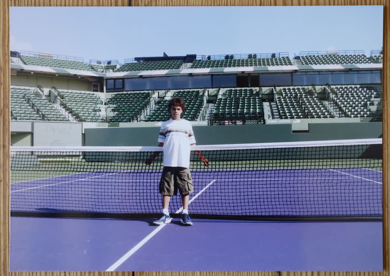 Francisco Cerúndolo, cuando todavía no sospechaba que sería tenista profesional, en el Crandon Park de Key Biscayne, histórico escenario del torneo de Miami durante años.