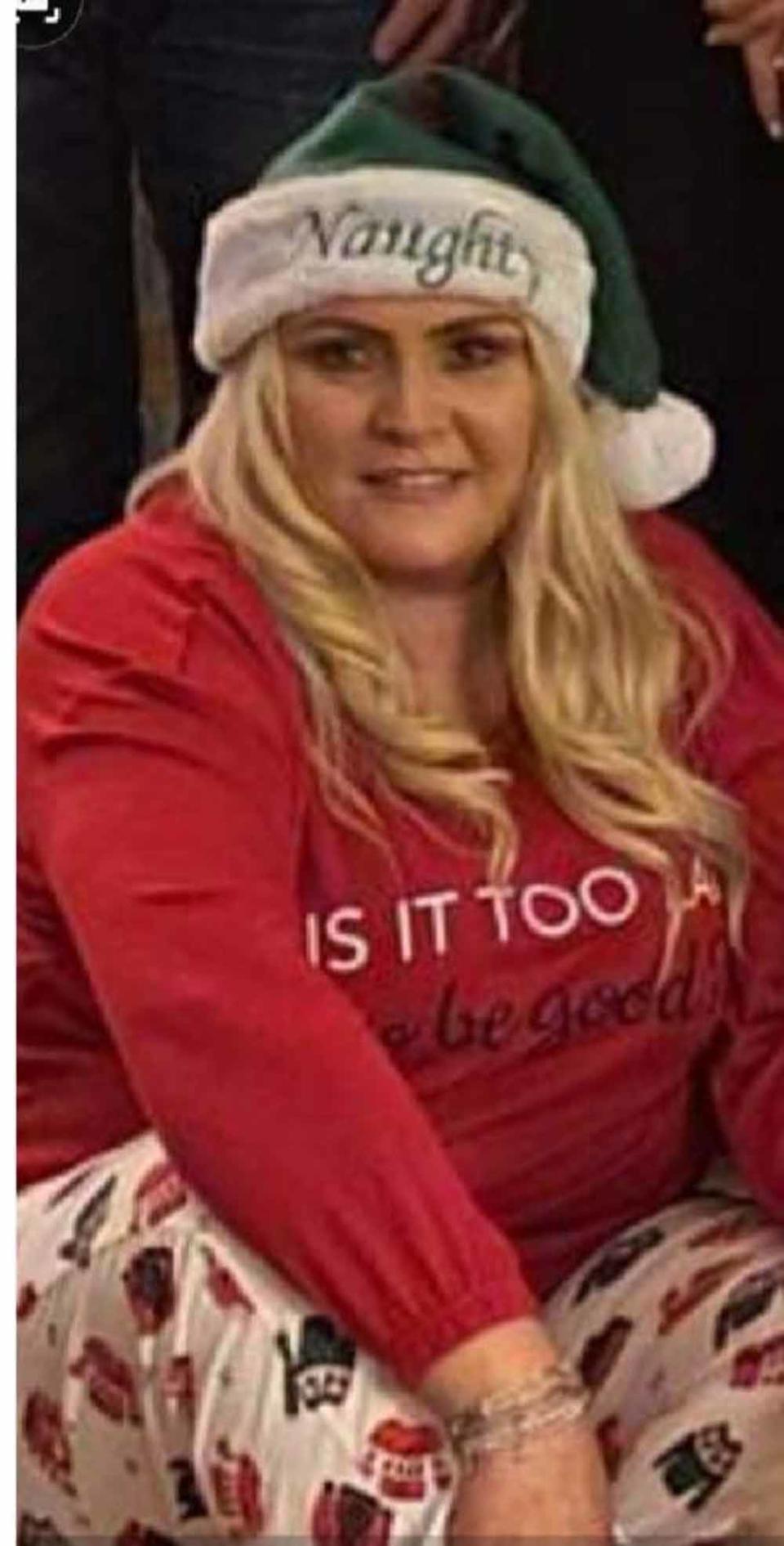 This Christmas photo taken in December 2020 forced Harriet to join Slimming World (Collect/PA Real Life).