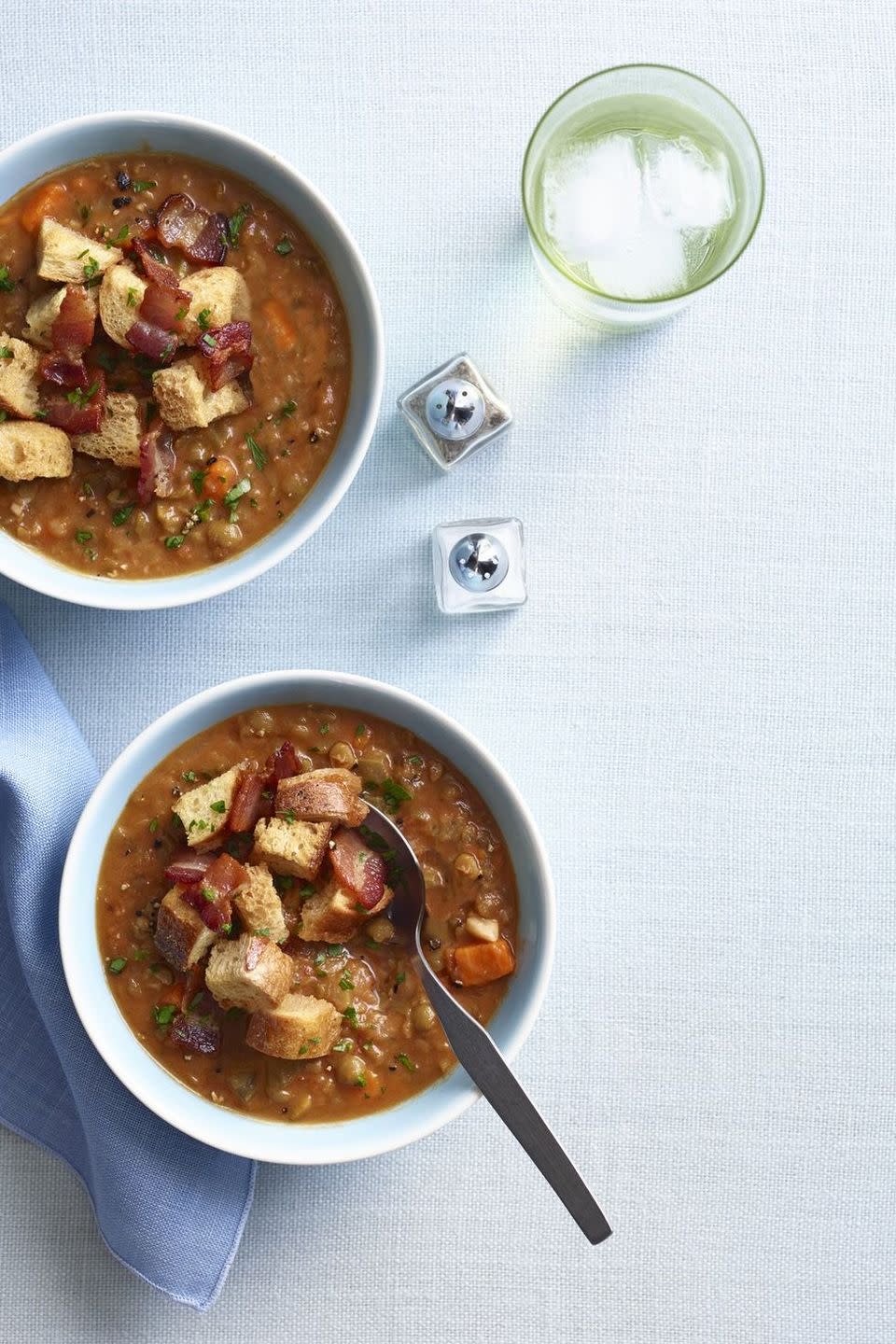 Split Pea and Tomato Soup with Bacon