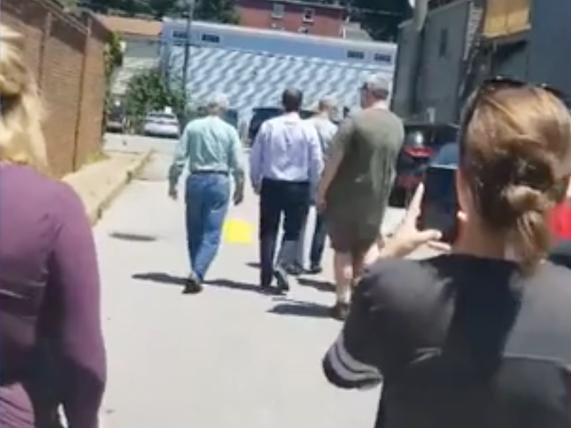 'Abolish ICE' protesters confront Mitch McConnell outside restaurant over Trump immigration policies