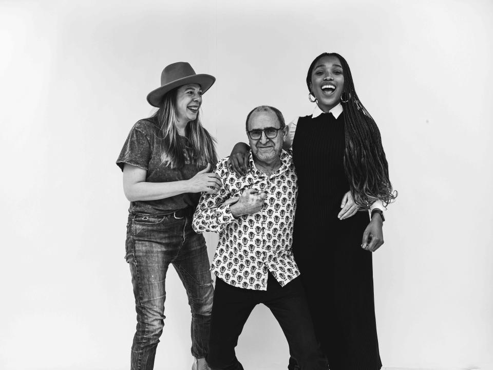 L-R 'Who I Am Not' director Tünde Skovrán, producer Andrei Zinca and subject Sharon-Rose Khumalo at the Deadline Studio at SXSW Film and Television Festival held at the Thompson Hotel on March 10, 2023 in Austin, Texas.