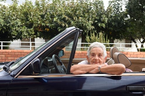 <span class="caption">Women often feel they've given up driving too early.</span> <span class="attribution"><a class="link " href="https://www.shutterstock.com/image-photo/portrait-senior-woman-convertible-715618957" rel="nofollow noopener" target="_blank" data-ylk="slk:Josep Curto | Shutterstock;elm:context_link;itc:0;sec:content-canvas">Josep Curto | Shutterstock</a></span>