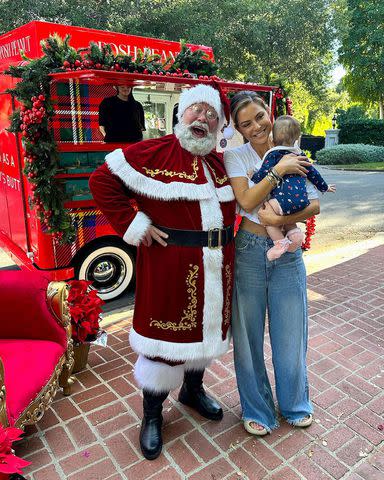 <p> Maria Menunos/instagram</p> Maria Menounos brings her daughter Athena to meet Santa