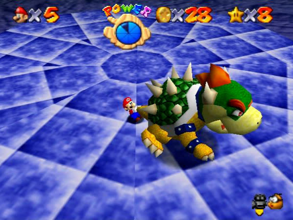 Mario fights Bowser in the original 'Super Mario 64'Nintendo