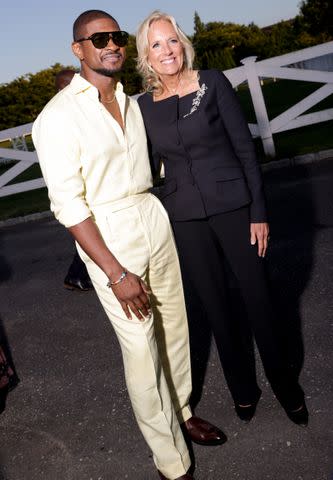 <p>Lexie Moreland/WWD via Getty</p> Usher and Dr. Jill Biden