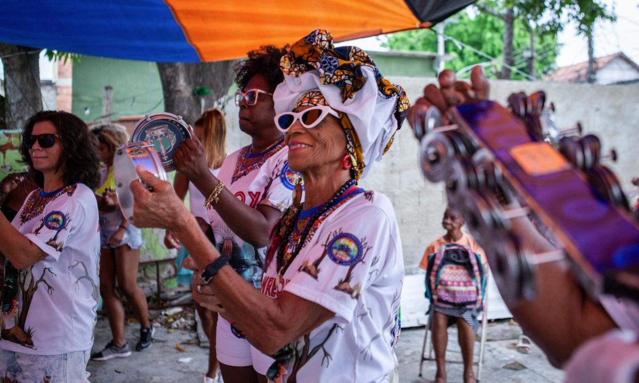 <span>TPM’s percussion band rehearse ahead of the all-female samba school’s second year at carnival in Rio de Janeiro.</span><span>Photograph: Ana Ionova/The Guardian</span>
