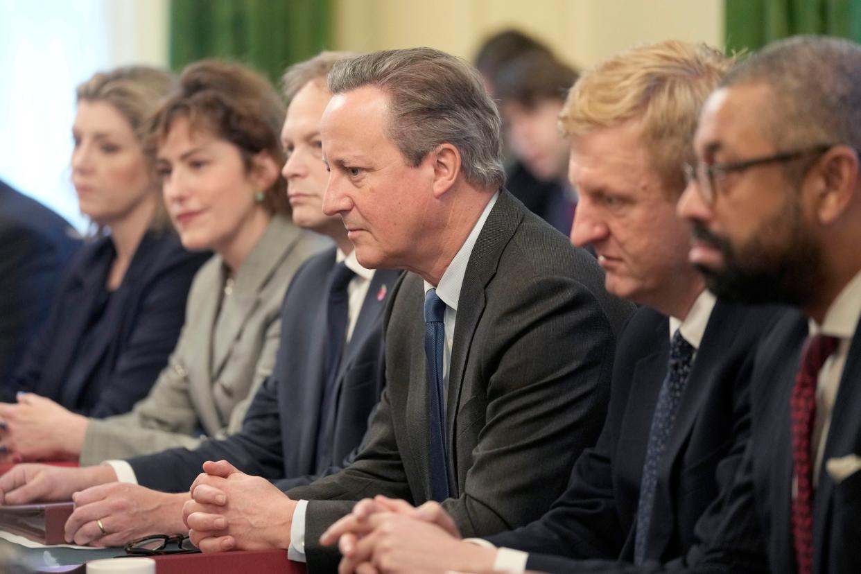 The former PM attended his first Cabinet meeting this morning as foreign minister (PA)