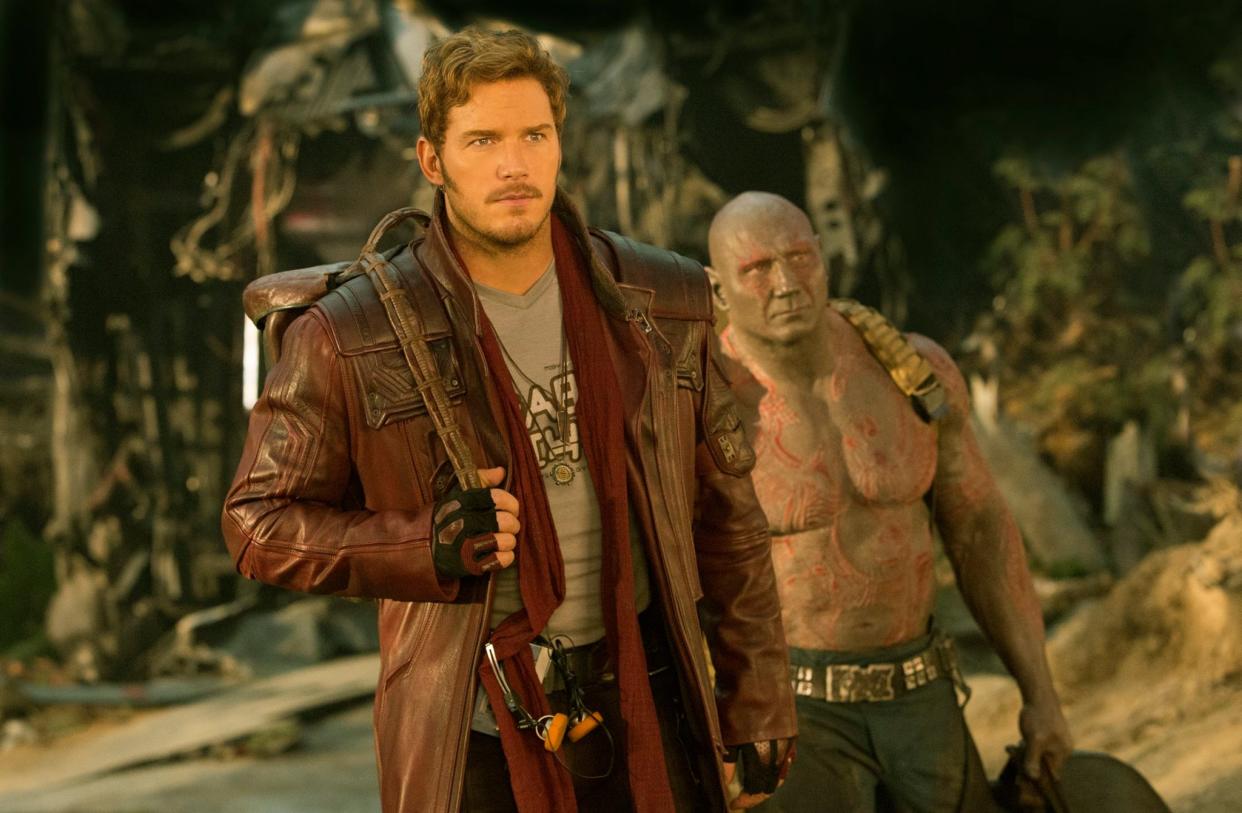 Chris Pratt and his glorious sideburns are front and center in these brand new “Guardians of the Galaxy” images