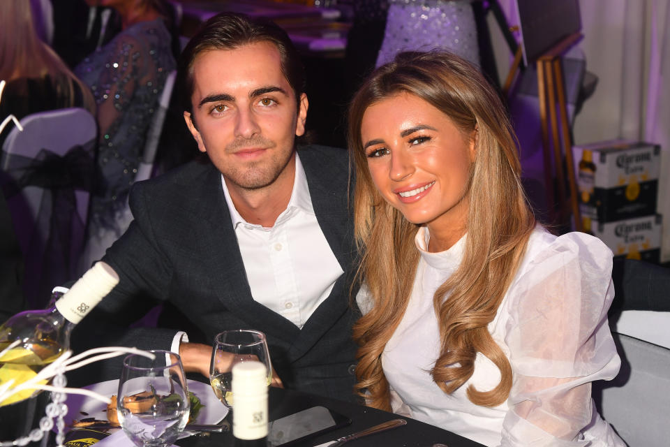 LONDON, ENGLAND - SEPTEMBER 21:  Sammy Kimmence and Dani Dyer during the Paul Strank Charity Gala at the Bank of England Sports Centre on September 21, 2019 in London, England. (Photo by Dave J Hogan/Getty Images)