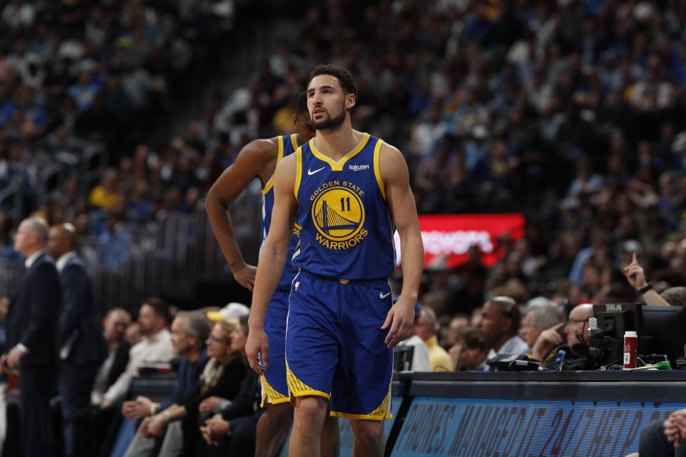 Golden State Warriors guard Klay Thompson in 2019