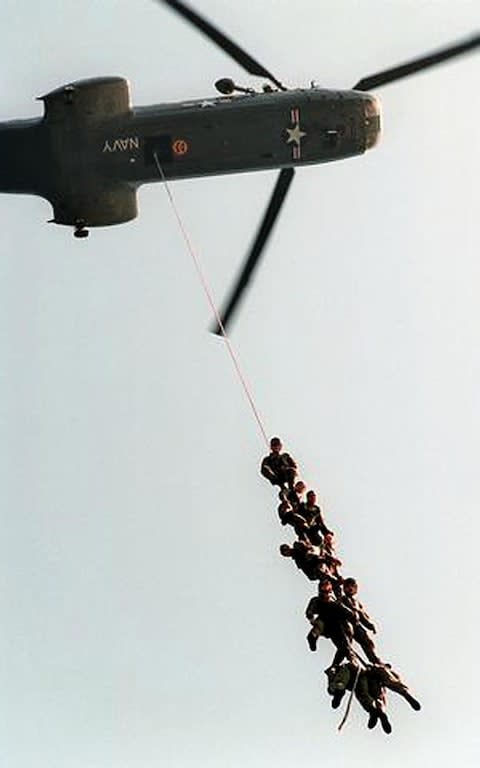 A Seal team during a training mission - Credit: AFP