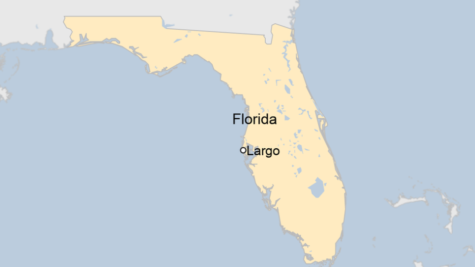 Map showing Largo, Florida