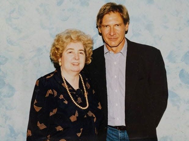 Maria with Harrison Ford.