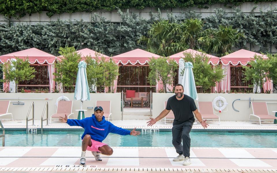 Pharrell Williams and David Grutman at the Goodtime Hotel  - Alice Gao