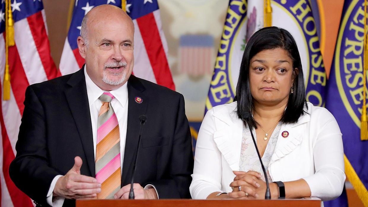 Reps Mark Pocan Wisconsin Pramila Jayapal Washington news conference US Capitol