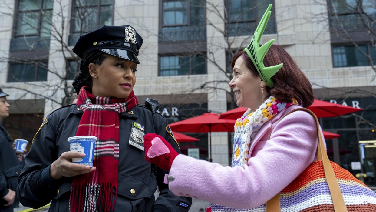  Carra Patterson as Officer Kaya Blanke and Carrie Preston as Elsbeth Tascioni in Elsbeth. 