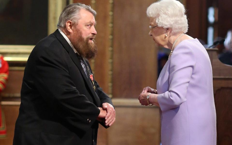 The Queen awards Brian Blessed an OBE -  Jonathan Brady/PA