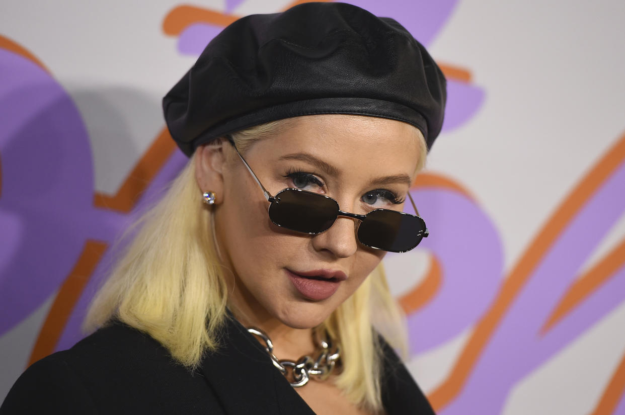 Christina Aguilera at the Stella McCartney fall 2018 show in January in L.A. (Photo: Jordan Strauss/Invision/AP)