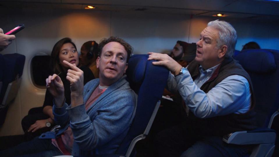 L-R Mary Sohn, Drew Droege and Jim O’Heir in ‘Cock N’ Bull 3′ - Credit: Kite Squared Productions