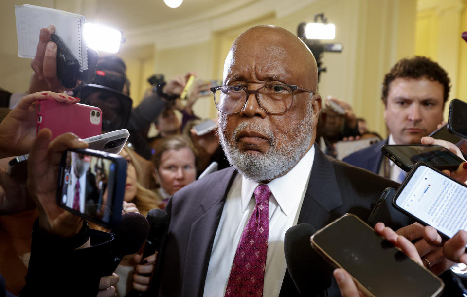 Rep. Bennie Thompson, D-Miss., chair of the House's Jan. 6 select committee, at Thursday's hearing. 