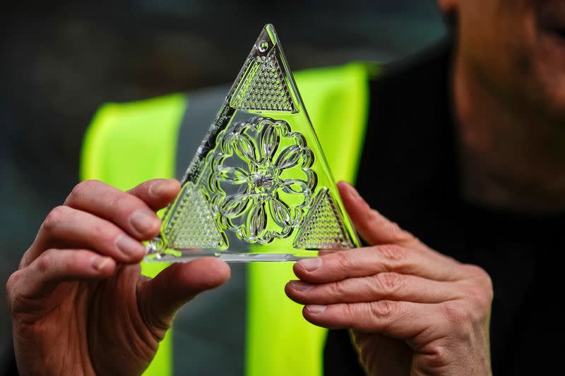 Workers Install New Waterford Crystals On Times Square New Year's Eve Ball at Times Square in New York