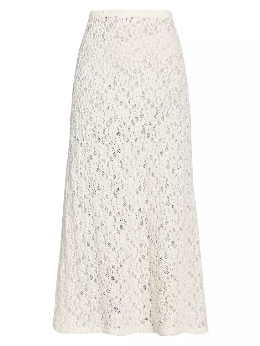 Knit Lace Midi-Skirt