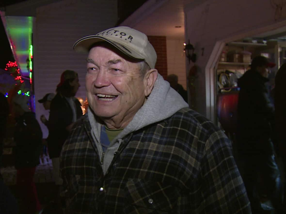 Harry James is shown at one of his barbecues celebrating the beginning of the Christmas season. James died earlier this week at the age of 81. (CBC - image credit)