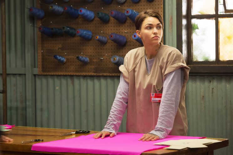 Ruby Rose as Stella Carlin in <em>Orange Is the New Black</em>. (Photo: JoJo Whilden/Netflix/courtesy Everett Collection)