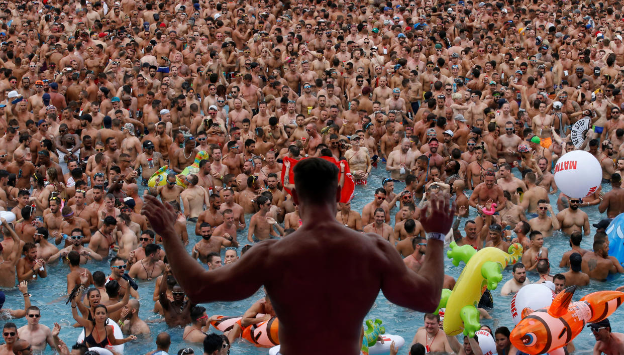 The scene at a 2016 circuit party near Barcelona, Spain. (Photo: Albert Gea/Reuters)