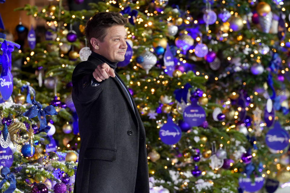 Jeremy Renner arrives for a special screening of Marvel Studio's Hawkeye, at the Curzon Hoxton. Picture date: Thursday November 11, 2021. (Photo by Ian West/PA Images via Getty Images)