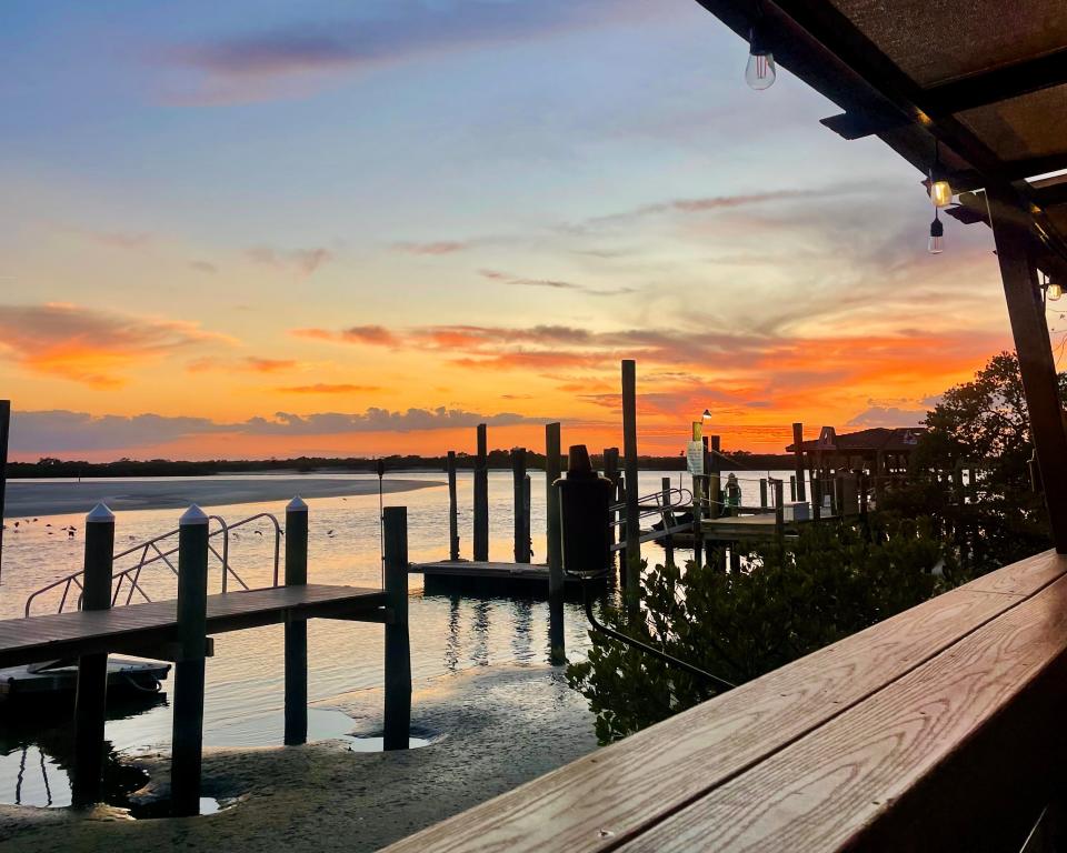 Sunset views from Hidden Treasure Rum Bar and Grill in Ponce Inlet.