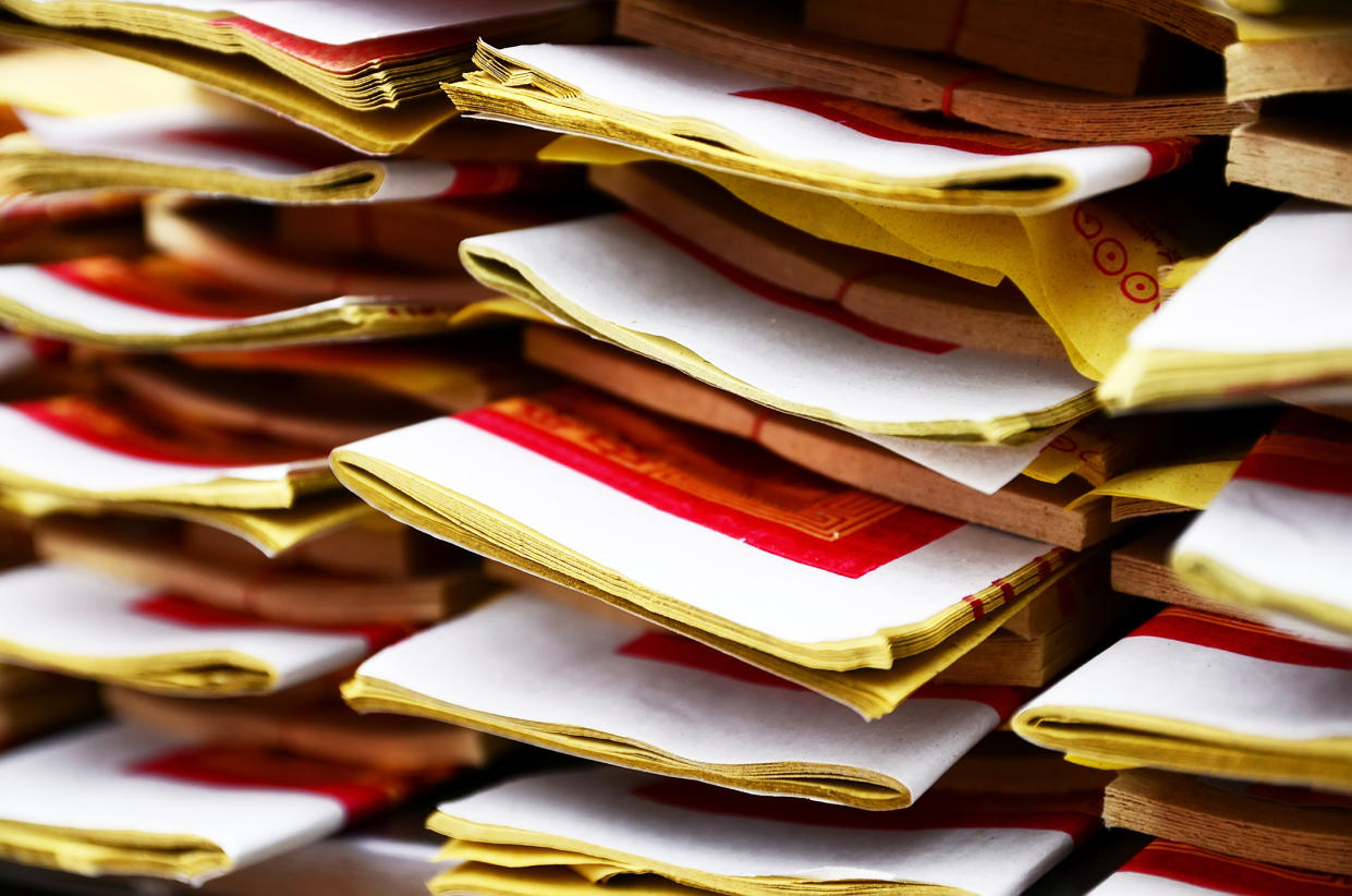 Pile of joss paper. (Photo: Daisy Liang/Getty Images)