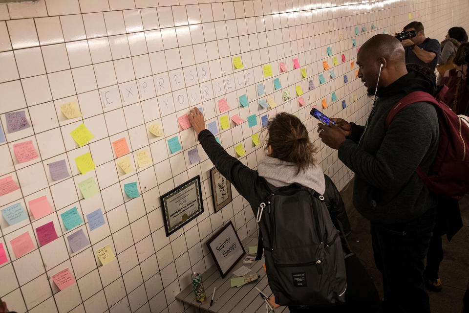 ‘Subway Therapy’ — Artist creates outlet for postelection venting in NYC