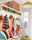 <p>Steal this idea from a mudroom: Accenting a wall in a <a href="https://www.housebeautiful.com/design-inspiration/house-tours/g1109/vintage-colorful-beach-house-0911/" rel="nofollow noopener" target="_blank" data-ylk="slk:fun color;elm:context_link;itc:0;sec:content-canvas" class="link ">fun color</a> livens up the space, making it a room you actually want to spend time in. And not, you know, race in to grab a hammer and run out.</p>