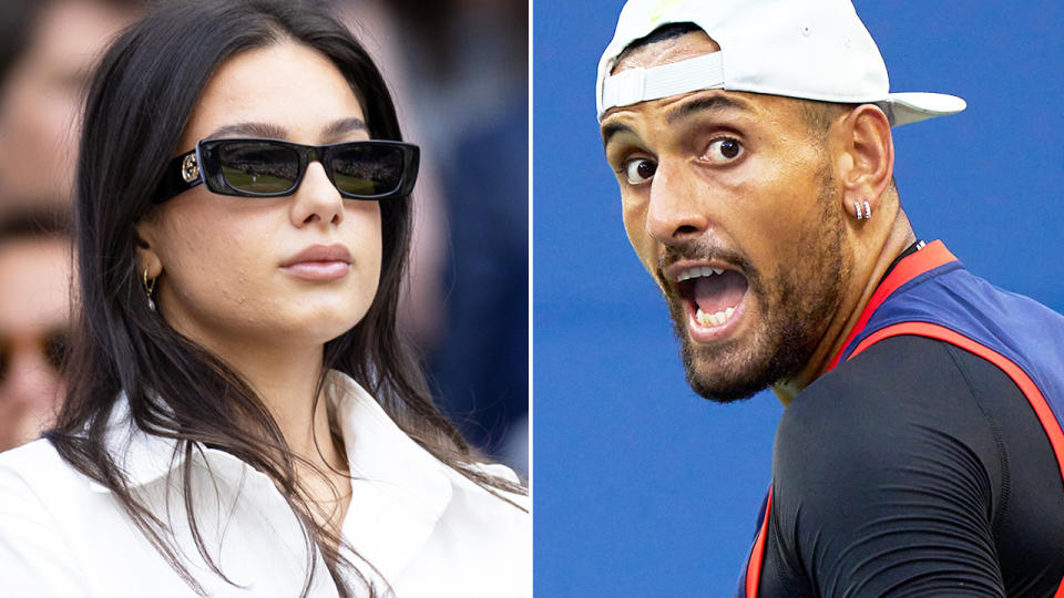 Nick Kyrgios and girlfriend Costeen Hatzi, pictured here at the US Open.