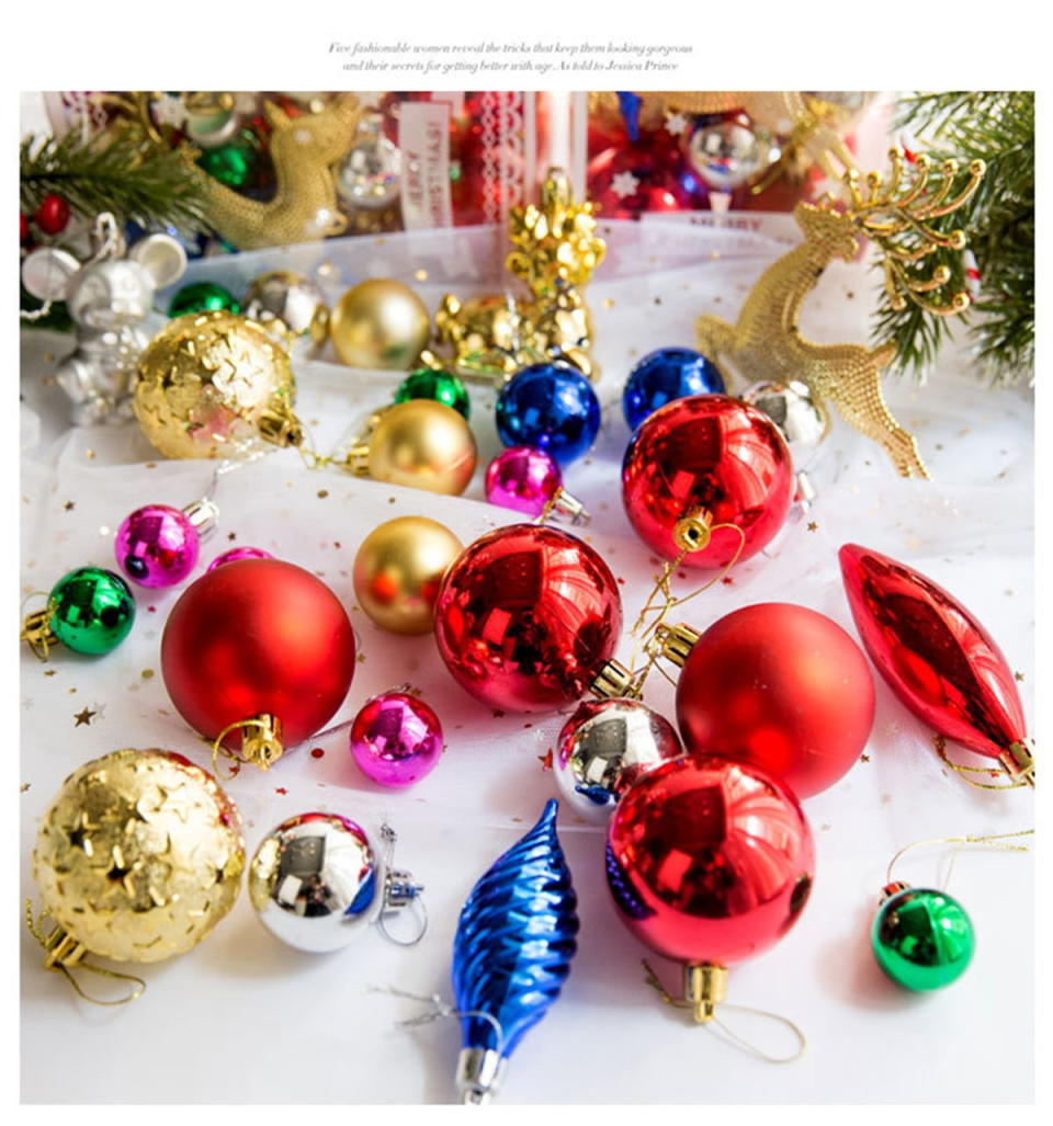 <p><a href="https://go.redirectingat.com?id=74968X1596630&url=https%3A%2F%2Fwww.walmart.com%2Fip%2F30-Pieces-Assorted-Christmas-Ball-Ornaments-Shatterproof-Seasonal-Decorative-Hanging-Baubles-Set-Reusable-Hand-held-Gift-Package-Holiday-Xmas-Tree-De%2F512102560&sref=https%3A%2F%2Fwww.thepioneerwoman.com%2Fholidays-celebrations%2Fg45211938%2Fwalmart-christmas-decorations%2F" rel="nofollow noopener" target="_blank" data-ylk="slk:Shop Now;elm:context_link;itc:0;sec:content-canvas" class="link ">Shop Now</a></p><p>30 Pieces of Assorted Christmas Ball Ornaments </p><p>walmart.com</p><p>$14.99</p><span class="copyright">Walmart</span>