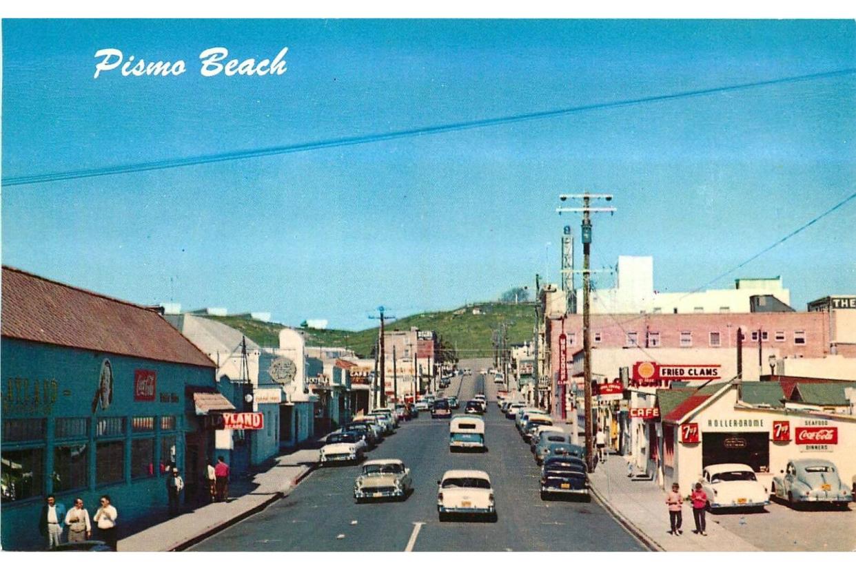 Street Scene, 1950's, Pismo Beach, California, Vintage Postcard