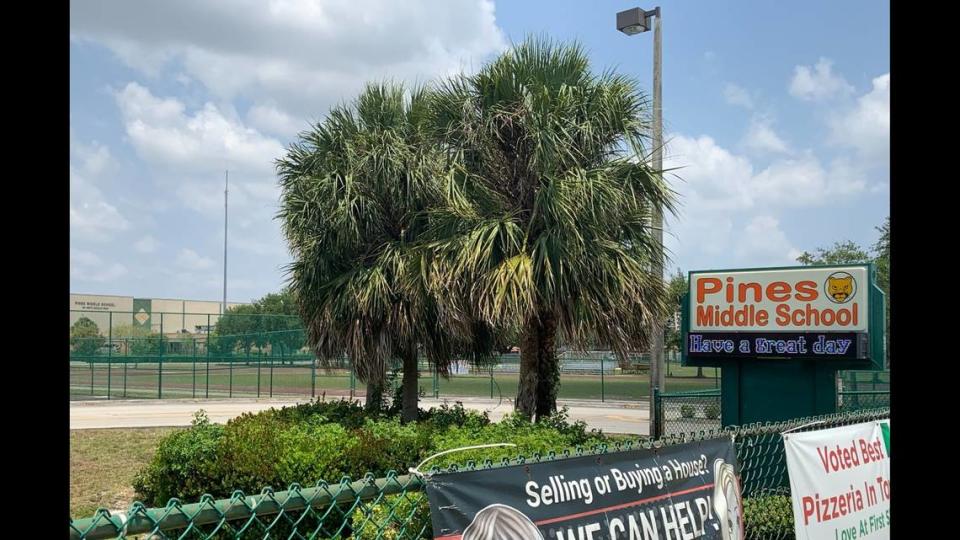 Pines Middle School, at 200 Douglas Rd. in Pembroke Pines, will be one of the schools changed by the Broward County Public Schools Superintendent’s new plan for “redefining” BCPS schools.